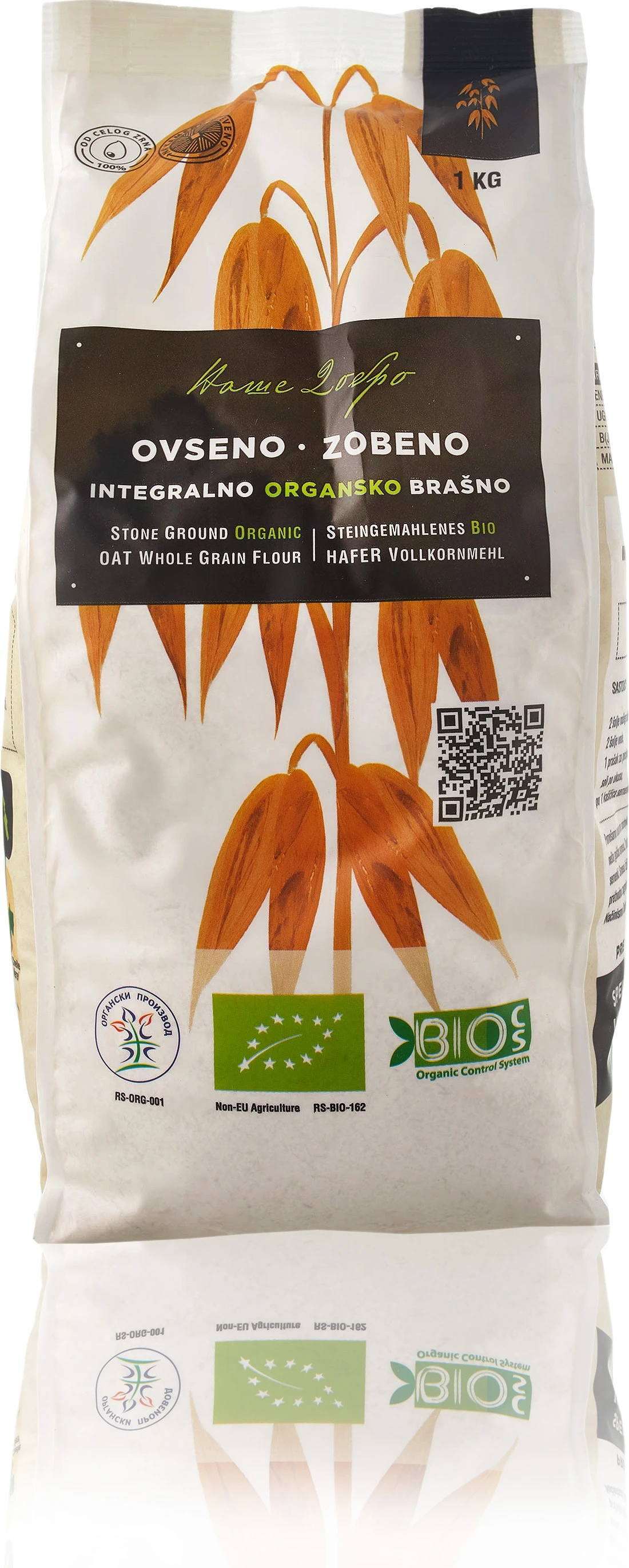 Integralno ovseno brašno (organski proizvod) 1 kg Naše dobro